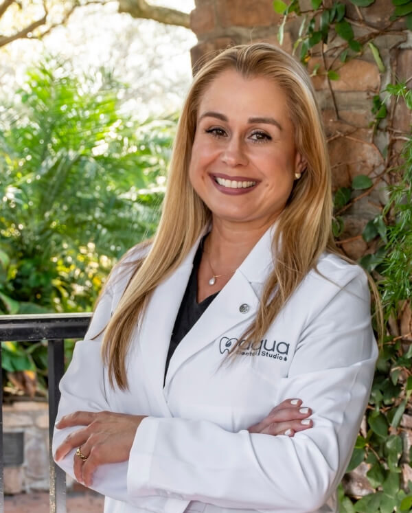 Dr Veronica Narvaez in doctors white jacket smiling